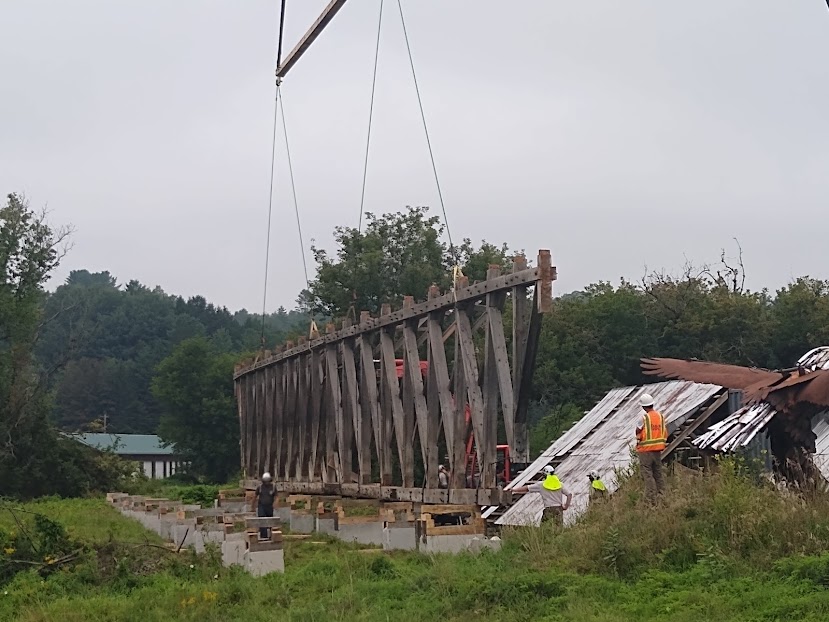 Sanborn Covered Bridge removal photo by Jeanne Beaudry